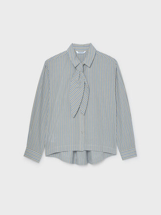 Mayoral 7120 Poplin blouse with tie neck 085 ink