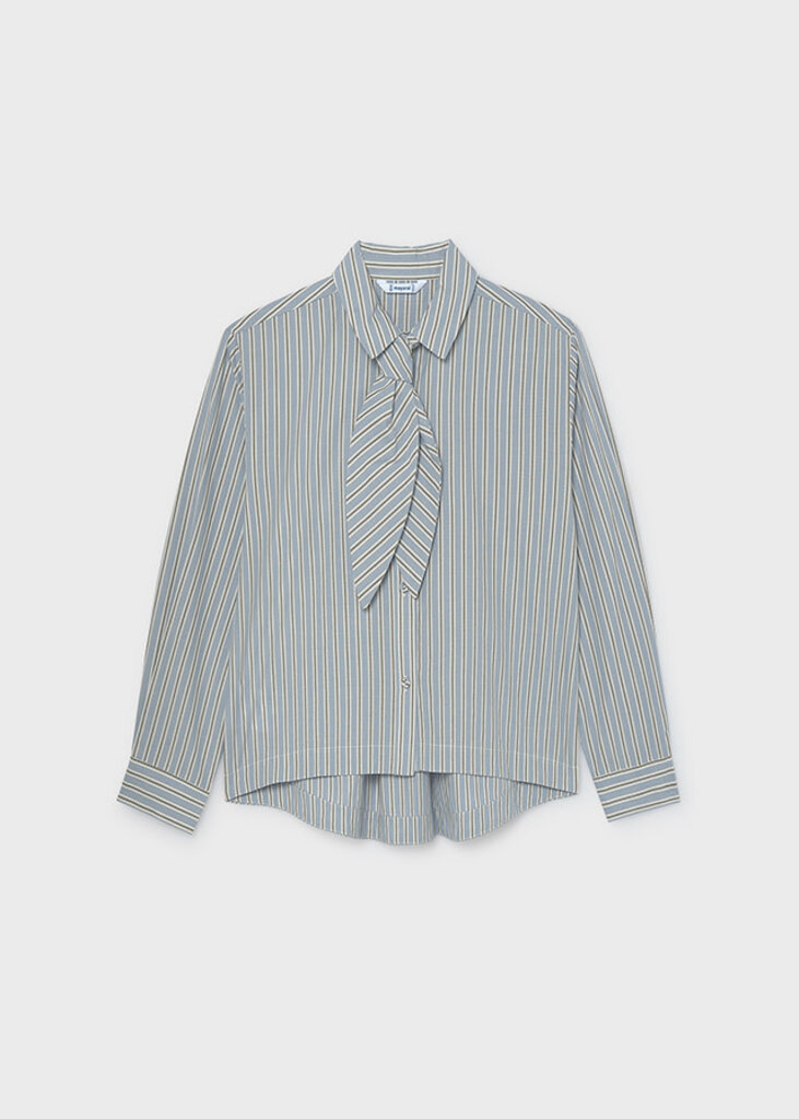 Mayoral 7120 Poplin blouse with tie neck 085 ink