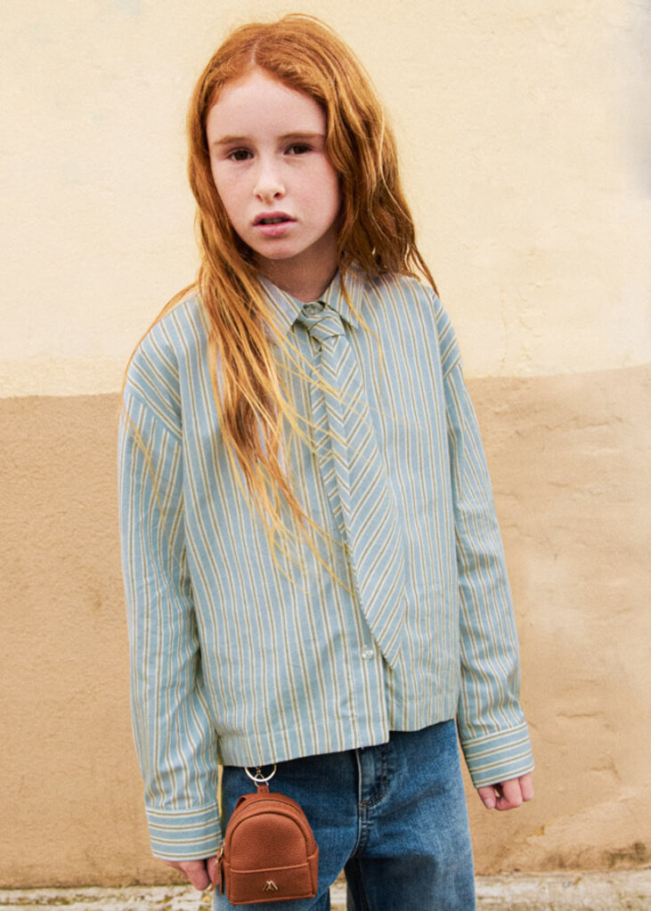 Mayoral 7120 Poplin blouse with tie neck 085 ink