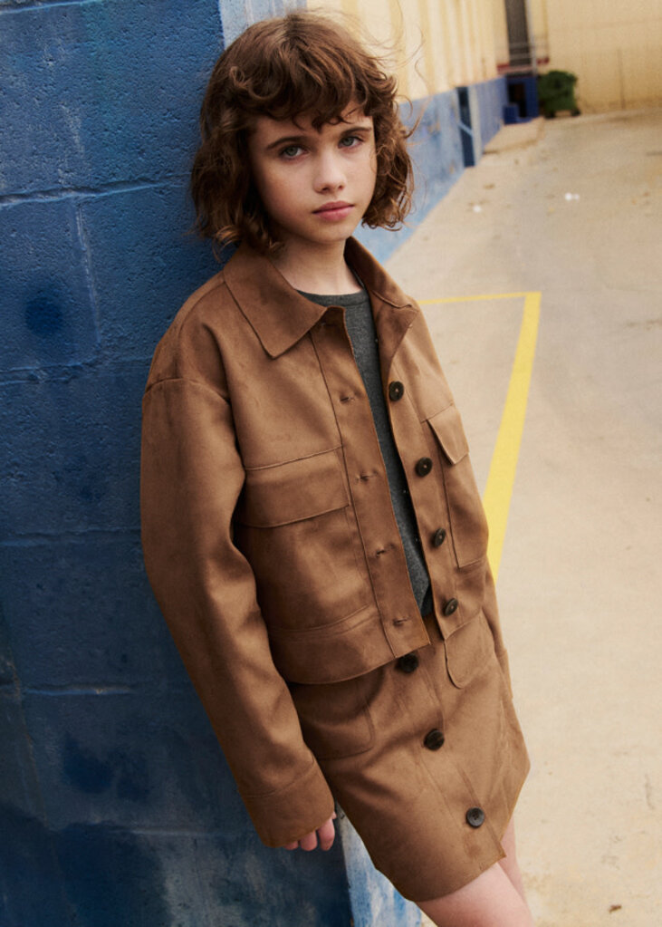 Mayoral 7932 Suede skirt 004 caramel