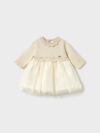Mayoral 2809 Tricot/tull dress 047 champagne