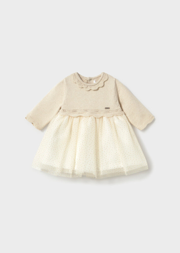 Mayoral 2809 Tricot/tull dress 047 champagne