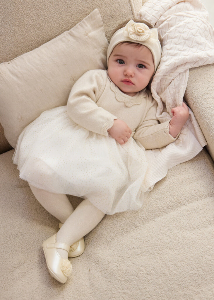 Mayoral 2809 Tricot/tull dress 047 champagne