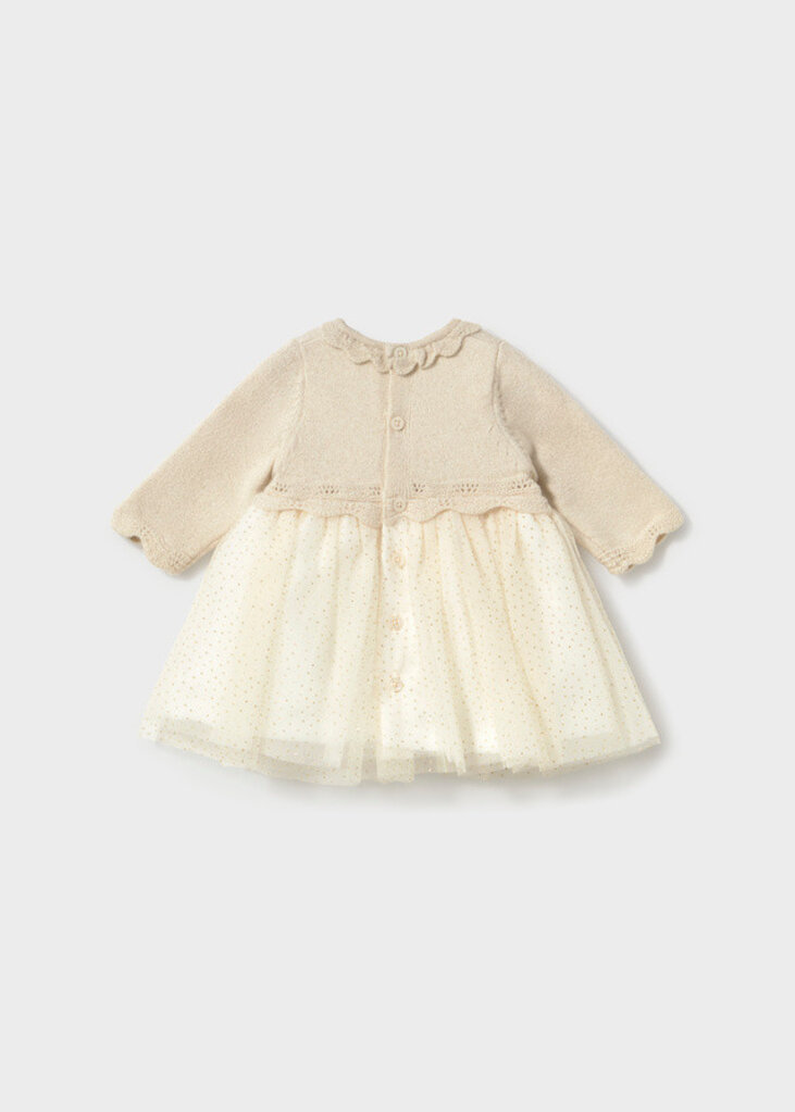Mayoral 2809 Tricot/tull dress 047 champagne
