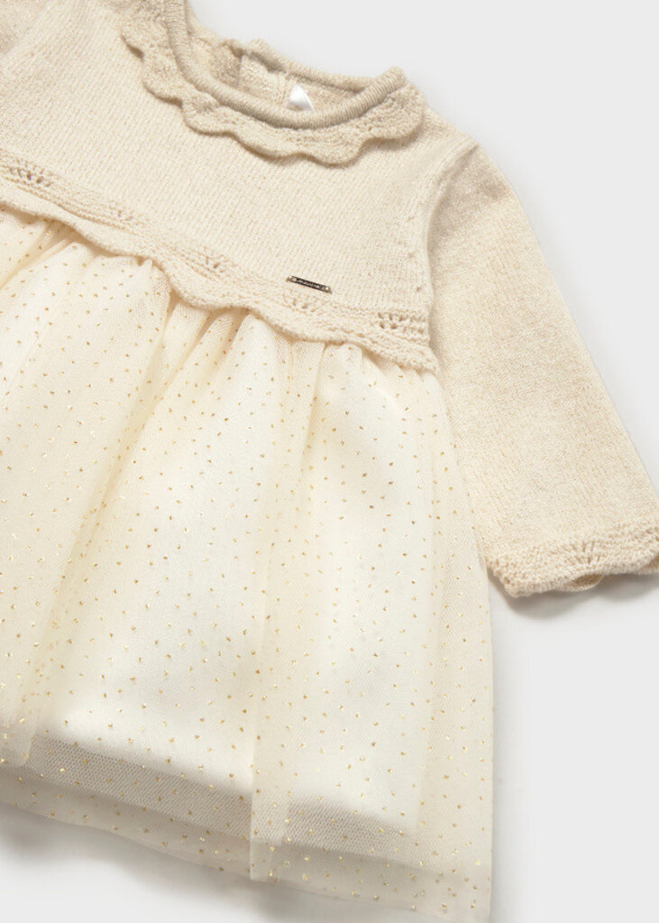 Mayoral 2809 Tricot/tull dress 047 champagne