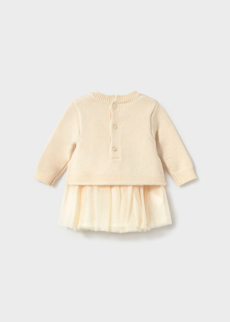 Mayoral 2820 Tricot/tulle dress 092 cream