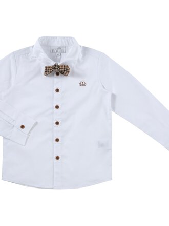 Natini 1221-14572-0002 Shirt Pierrot bow White