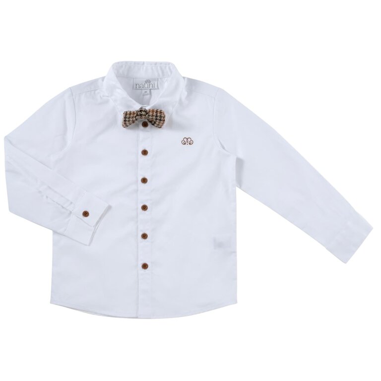 Natini 1221-14572-0002 Shirt Pierrot bow White
