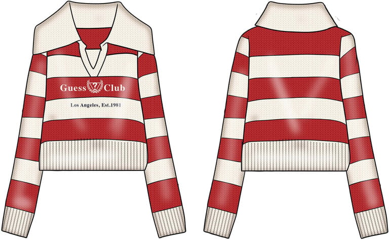 Guess J6BR14 Z1348 Ls Sweater jaquard stripes