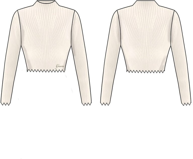 Guess J6BR29 Z1931 Ls Midi sweater cream white