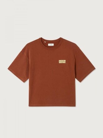 American Vintage KYKO02BGH26 T-shirt ample col rond cannelle