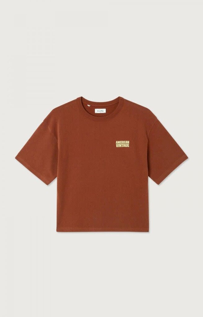 American Vintage KYKO02BGH26 T-shirt ample col rond cannelle