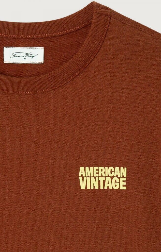 American Vintage KYKO02BGH26 T-shirt ample col rond cannelle