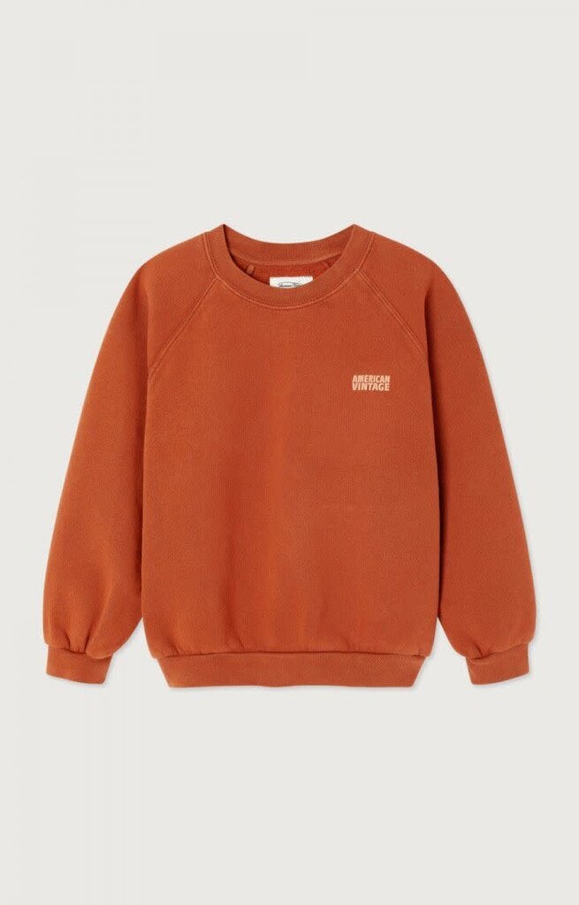 American Vintage KIZU03BH26 Sweat ml col rond cannelle vintage