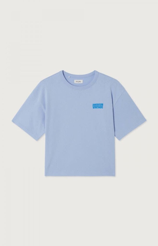 American Vintage KYKO02BGH26 T-shirt ample col rond givre