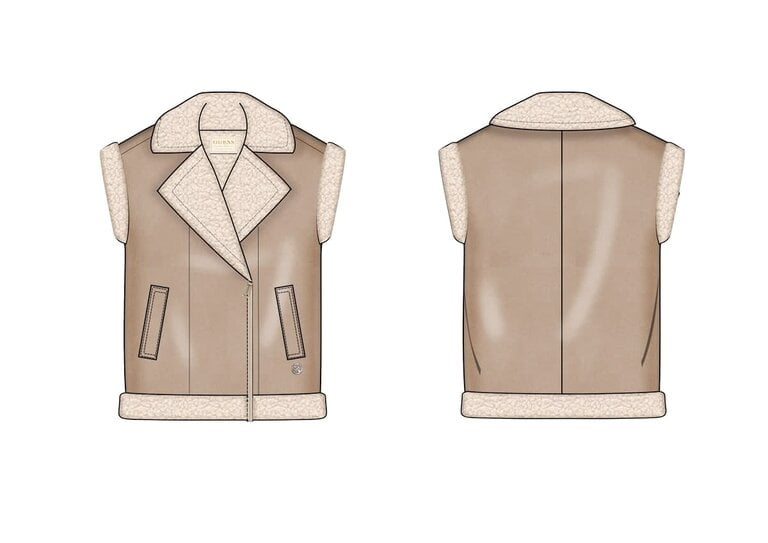 Guess J6YL15 W2630 Suede vest Desert storm