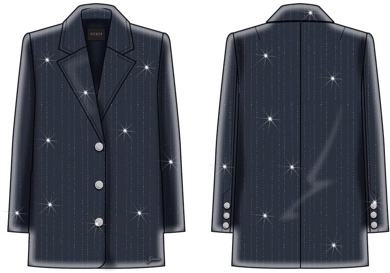 Guess J6BN03 W4083 Relaxed blazer pinstripe lurex