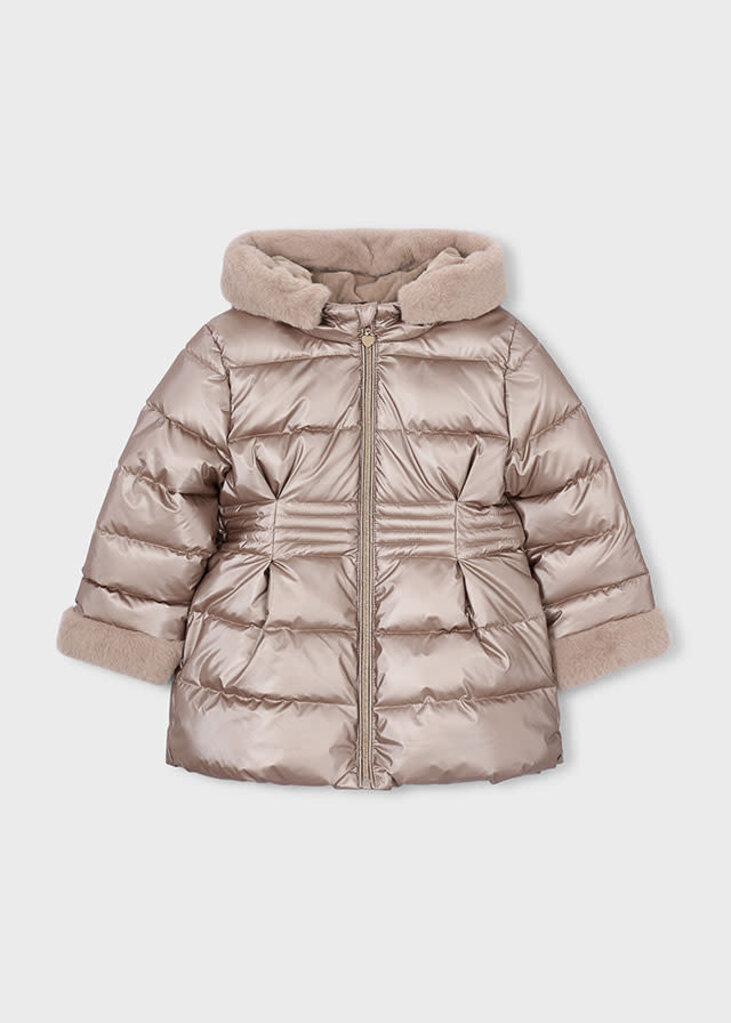 Mayoral 4422 Metallic fauxfur puffer jacket 040 mole