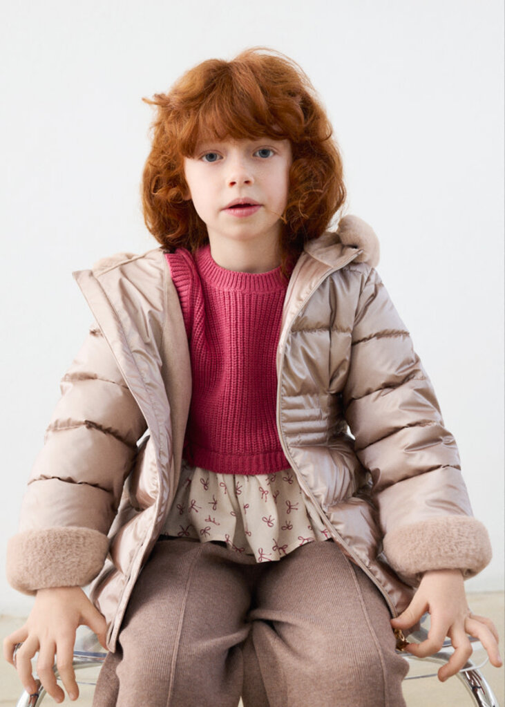 Mayoral 4422 Metallic fauxfur puffer jacket 040 mole