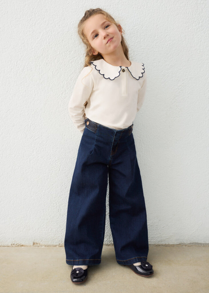 Mayoral 4523 Wide leg denim pants 061 super dark