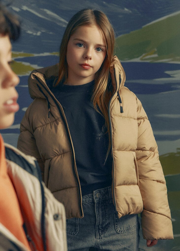 Mayoral 7444 Puffer jacket peach 086 camel