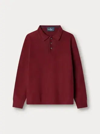 Hackett HK7000024 Polo Honeycomb LS 299 Burgund