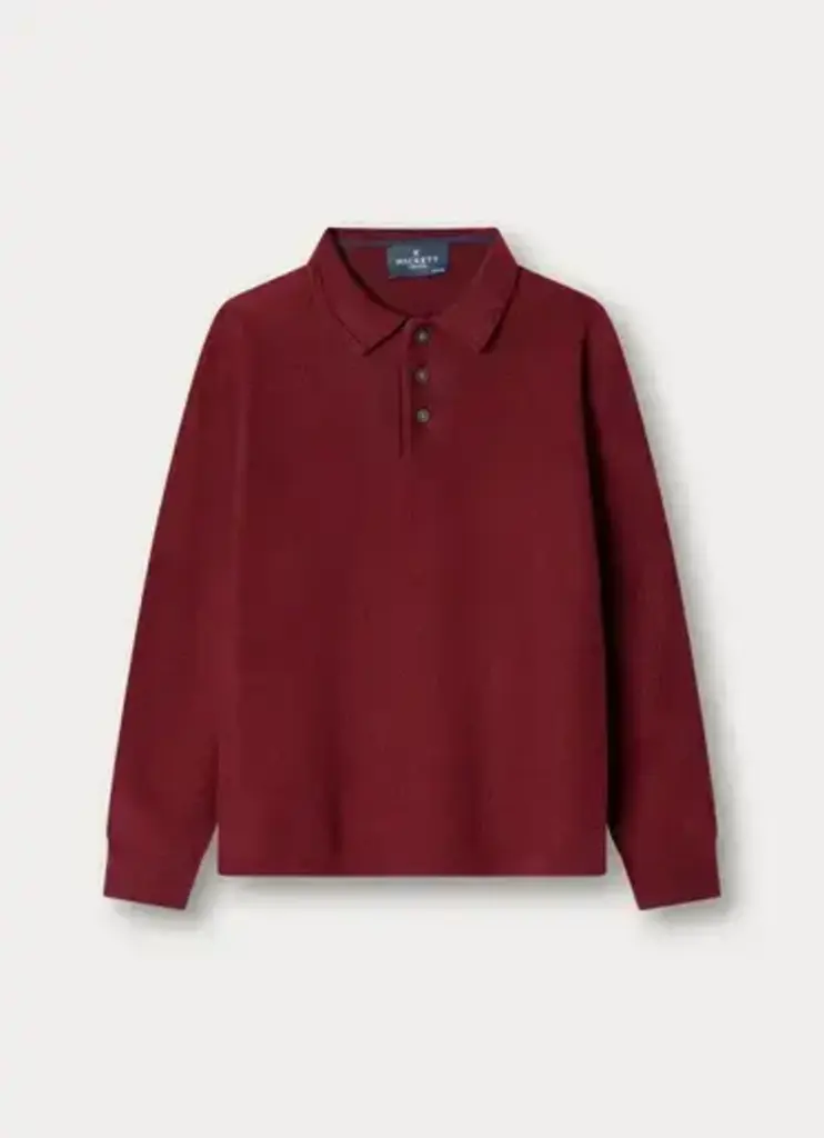 Hackett HK7000024 Polo Honeycomb LS 299 Burgund