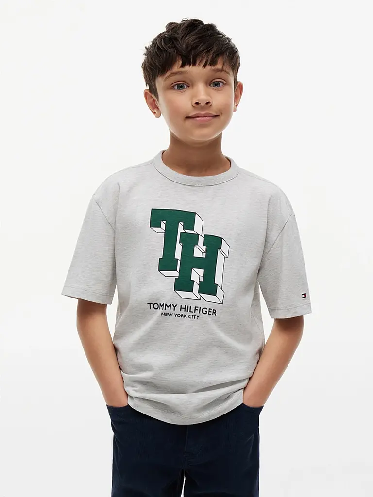 Tommy Hilfiger KB10712 TH logo tee ss P09 grey