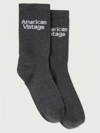 American Vintage CLY00BH26 Chaussettes antracite chine