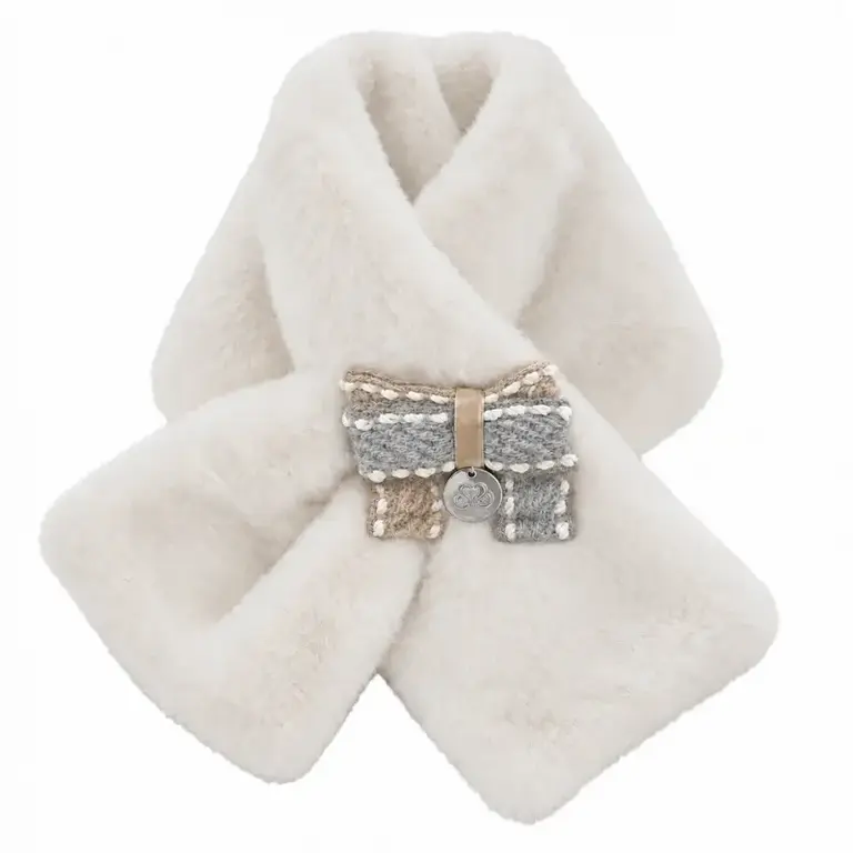 Natini 2920-14616-0005 Scarf Fur Double Bow Offwh.