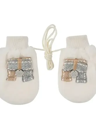 Natini 2941-14537-0005 Mittens Double Bow Offwh.