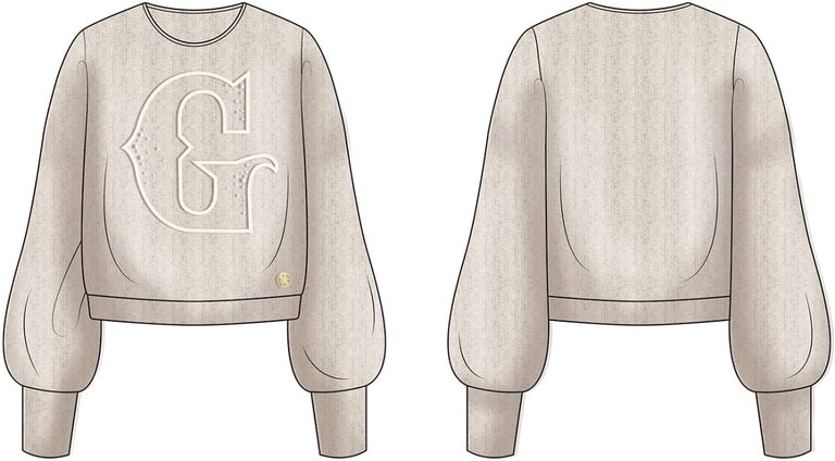 Guess J6BR22 Z1356 Ls Sweater cream white