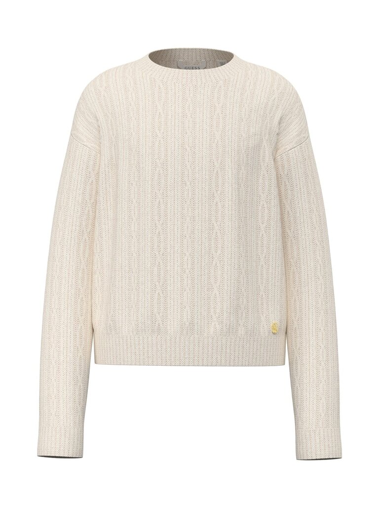 Guess J6BR17 Z1351 Ls chenille sweater cream white