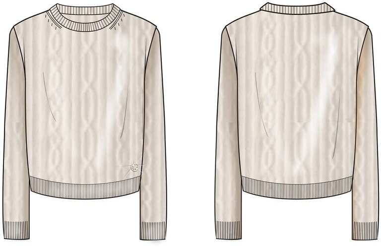 Guess J6BR17 Z1351 Ls chenille sweater cream white
