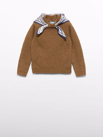 Abel & Lula 5881 Scarf-detail sweater 020 Camel