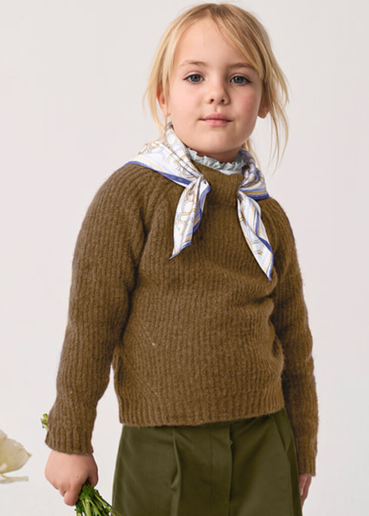 Abel & Lula 5881 Scarf-detail sweater 020 Camel