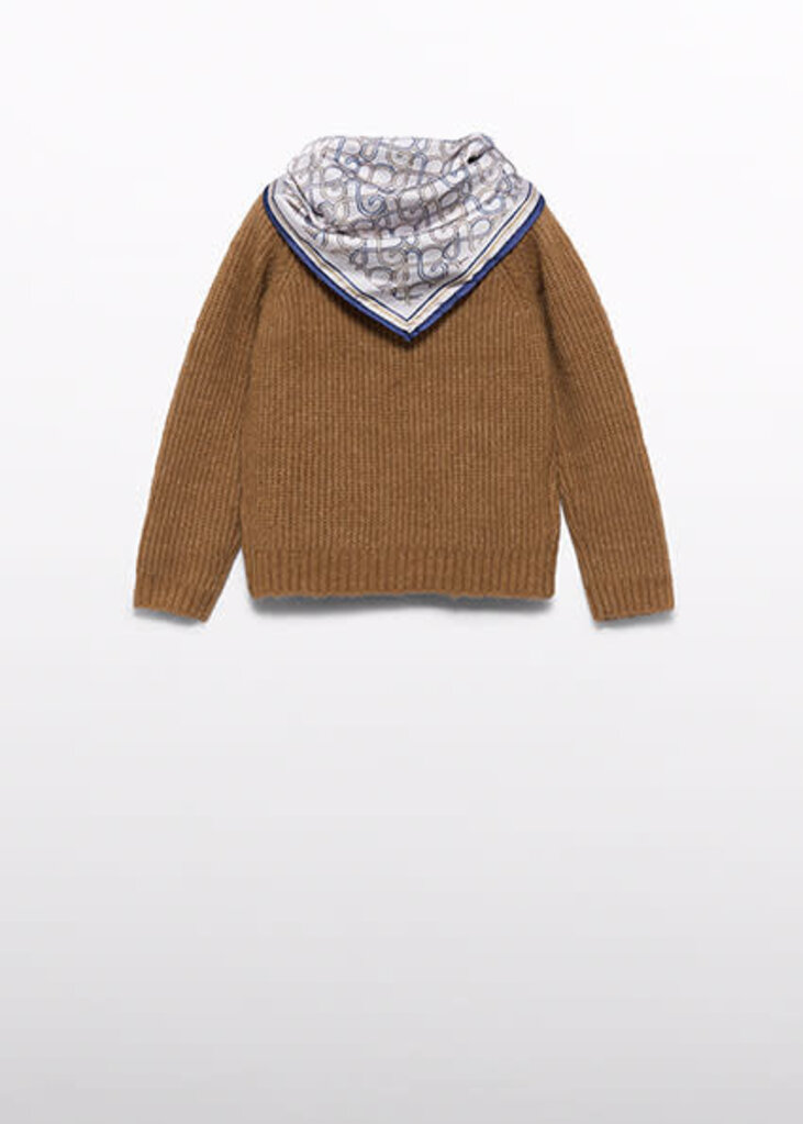 Abel & Lula 5881 Scarf-detail sweater 020 Camel