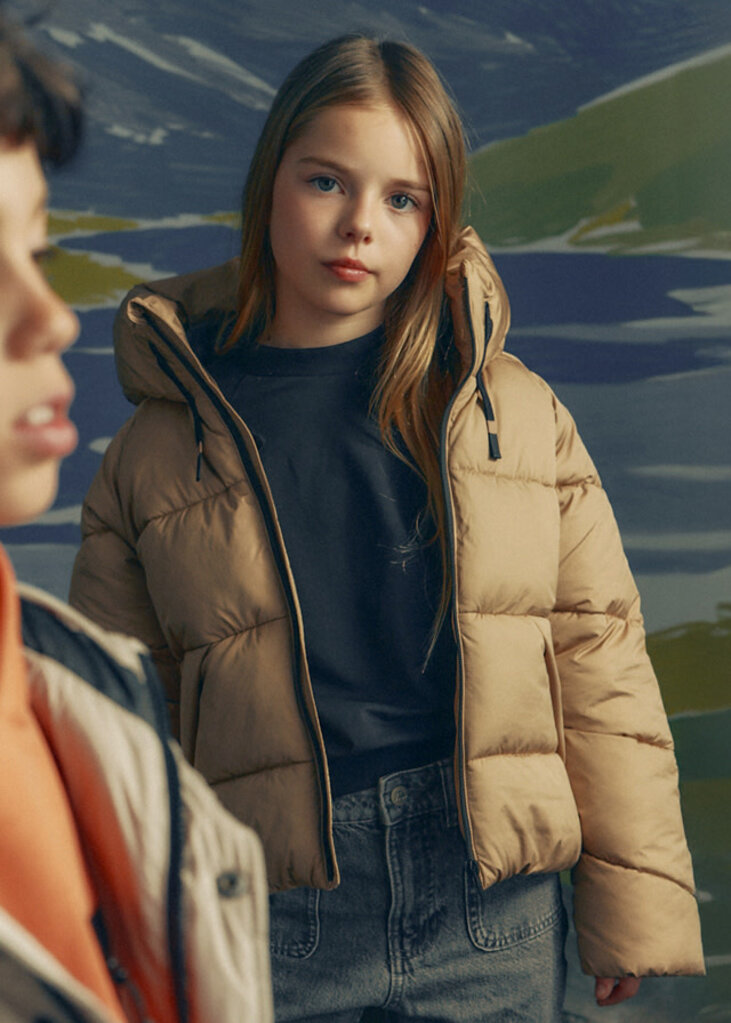 Mayoral 7444 Puffer jacket peach 086 camel