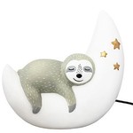 Baby en Kind Nachtlamp Luiaard op de Maan - Nachtlampje Kinderen / Kinderkamer - Grijs