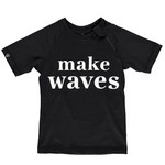 Beach and Bandits UV Zwemshirt Korte Mouw Kinderen Jongens Meisje - Make Waves Zwart