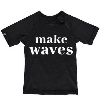 Beach and Bandits UV Zwemshirt Korte Mouw Kinderen Jongens Meisje - Make Waves Zwart