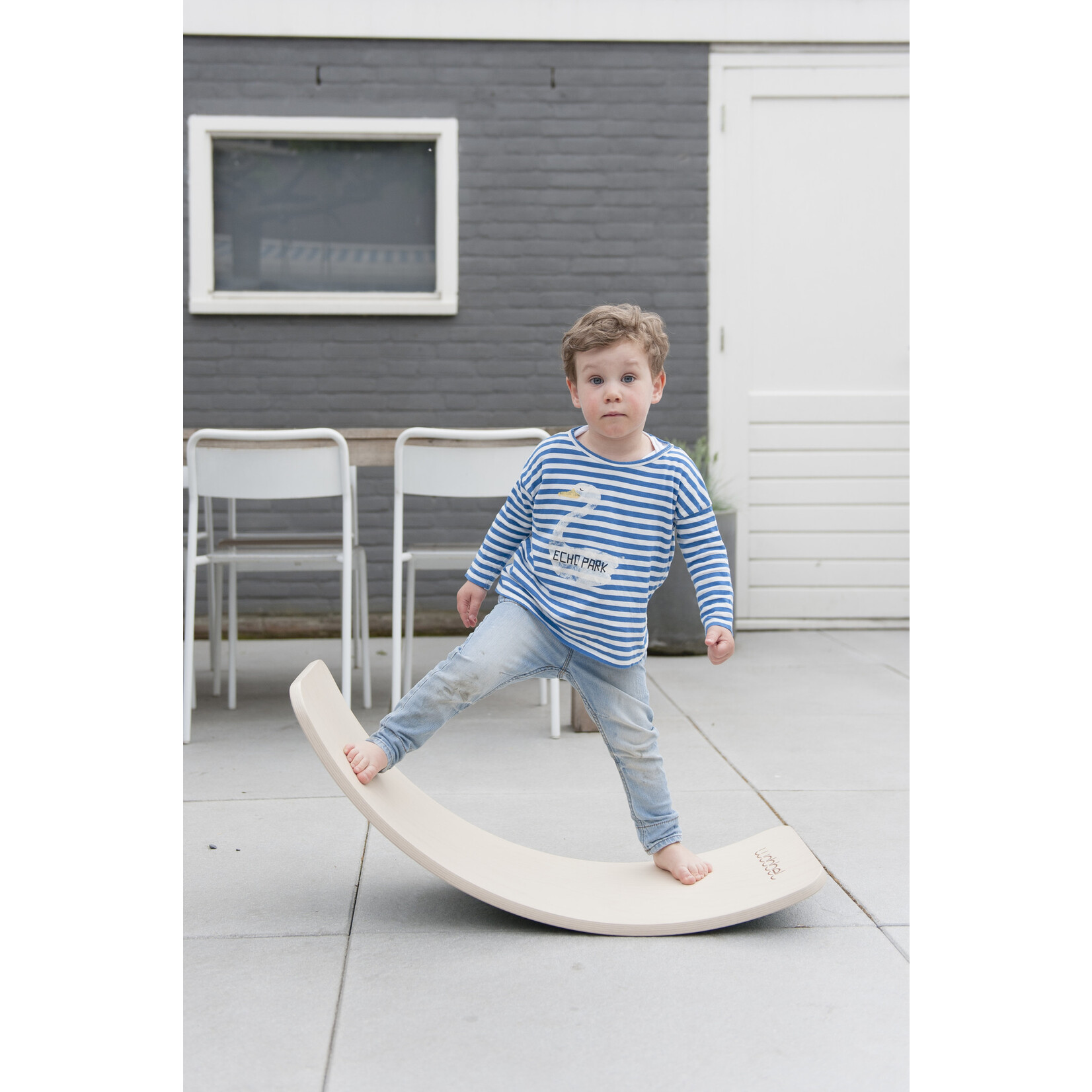 Wobbel Starter Forest Bos Groen Gelakt - Hout Met Vilt - Balance Board 70 centimeter - 0 tot 3 jaar