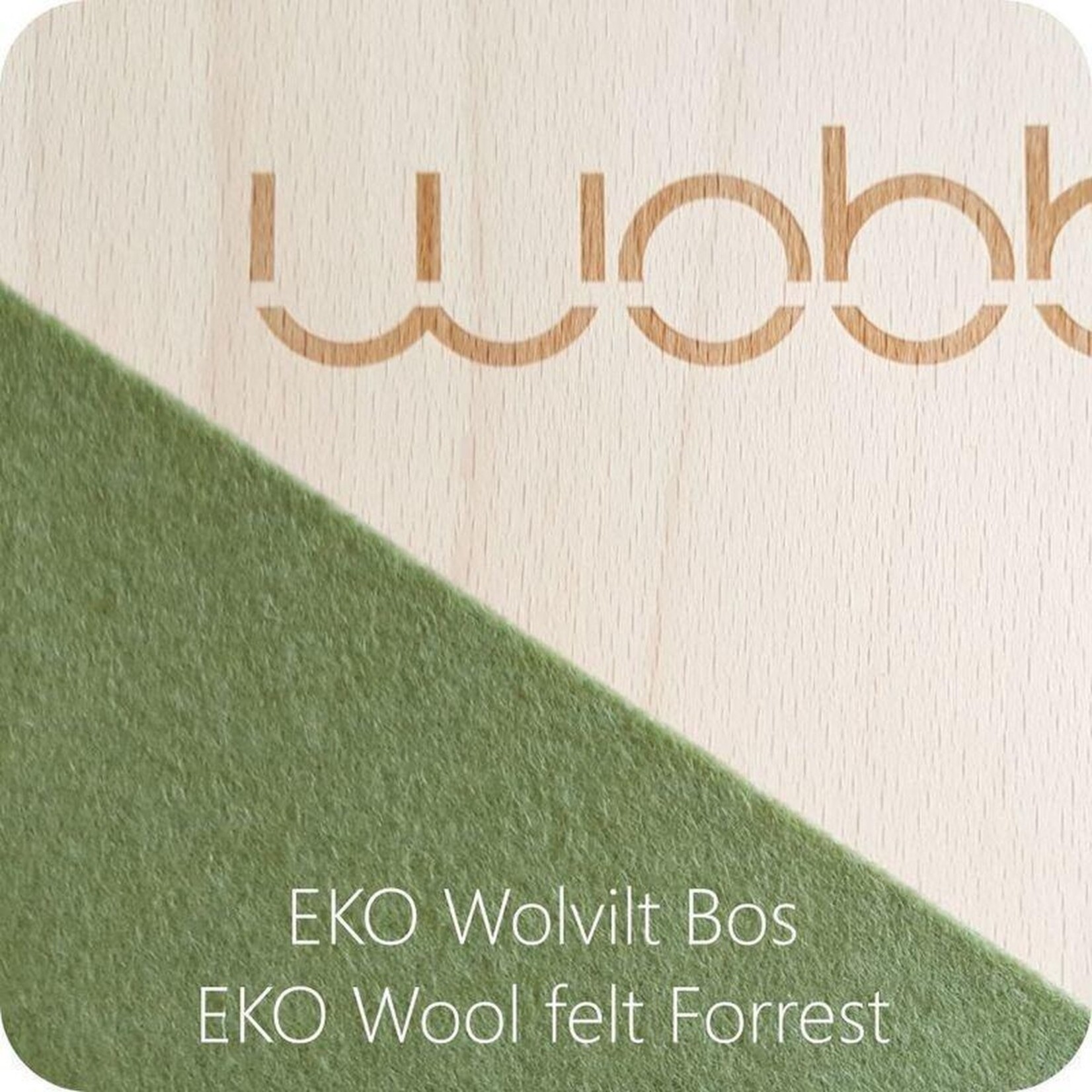 Wobbel Starter Forest Bos Groen Gelakt - Hout Met Vilt - Balance Board 70 centimeter - 0 tot 3 jaar