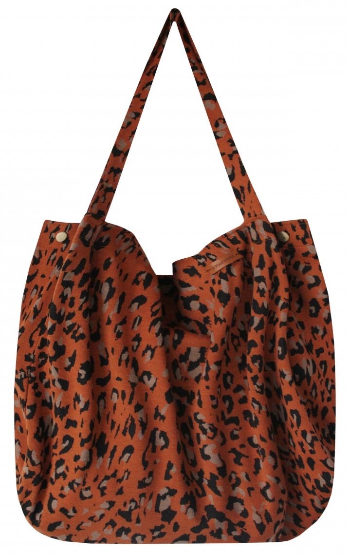 Mommy Tote Bag Grote Luiertas Luipaard Jacquard Roest