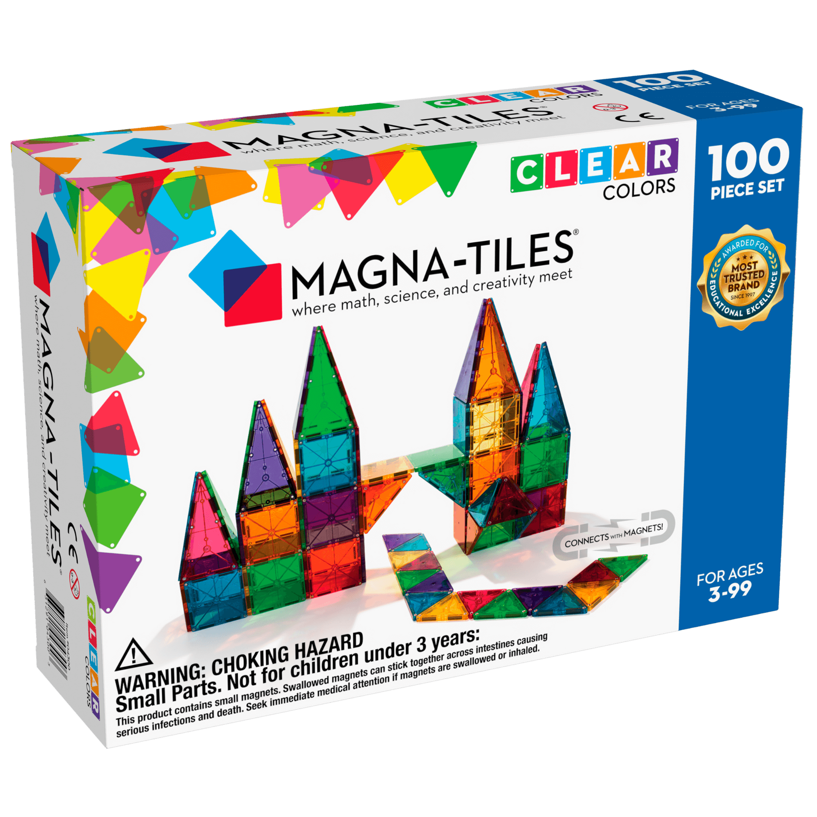 Magna-Tiles Clear Colors set Magnetische Tegels - 100 delig