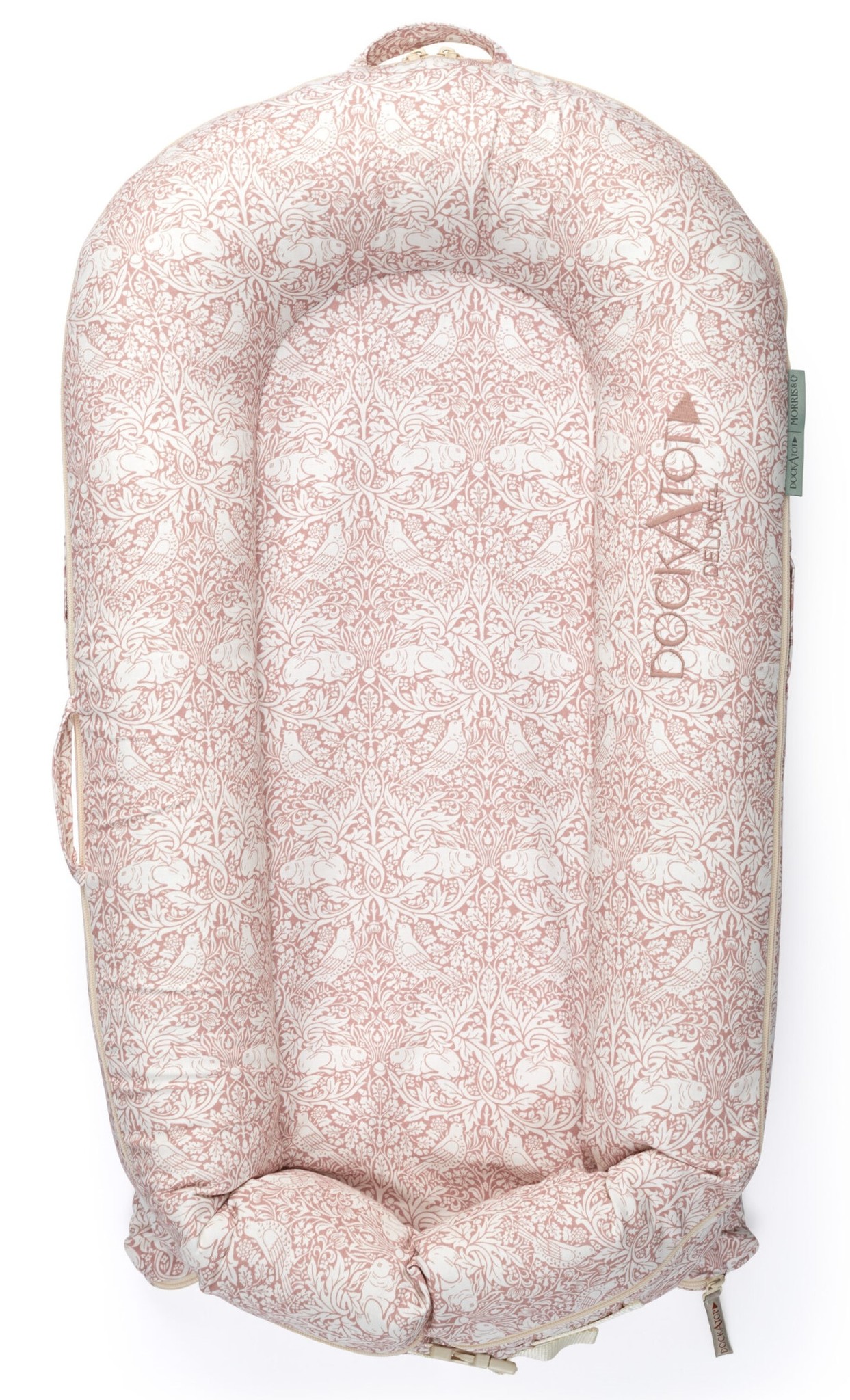 DockAtot Sleepyhead Deluxe+ Brer Rabbit roze babynestje met konijntjes print - ademend materiaal - 0 tot 8 maanden afbeelding