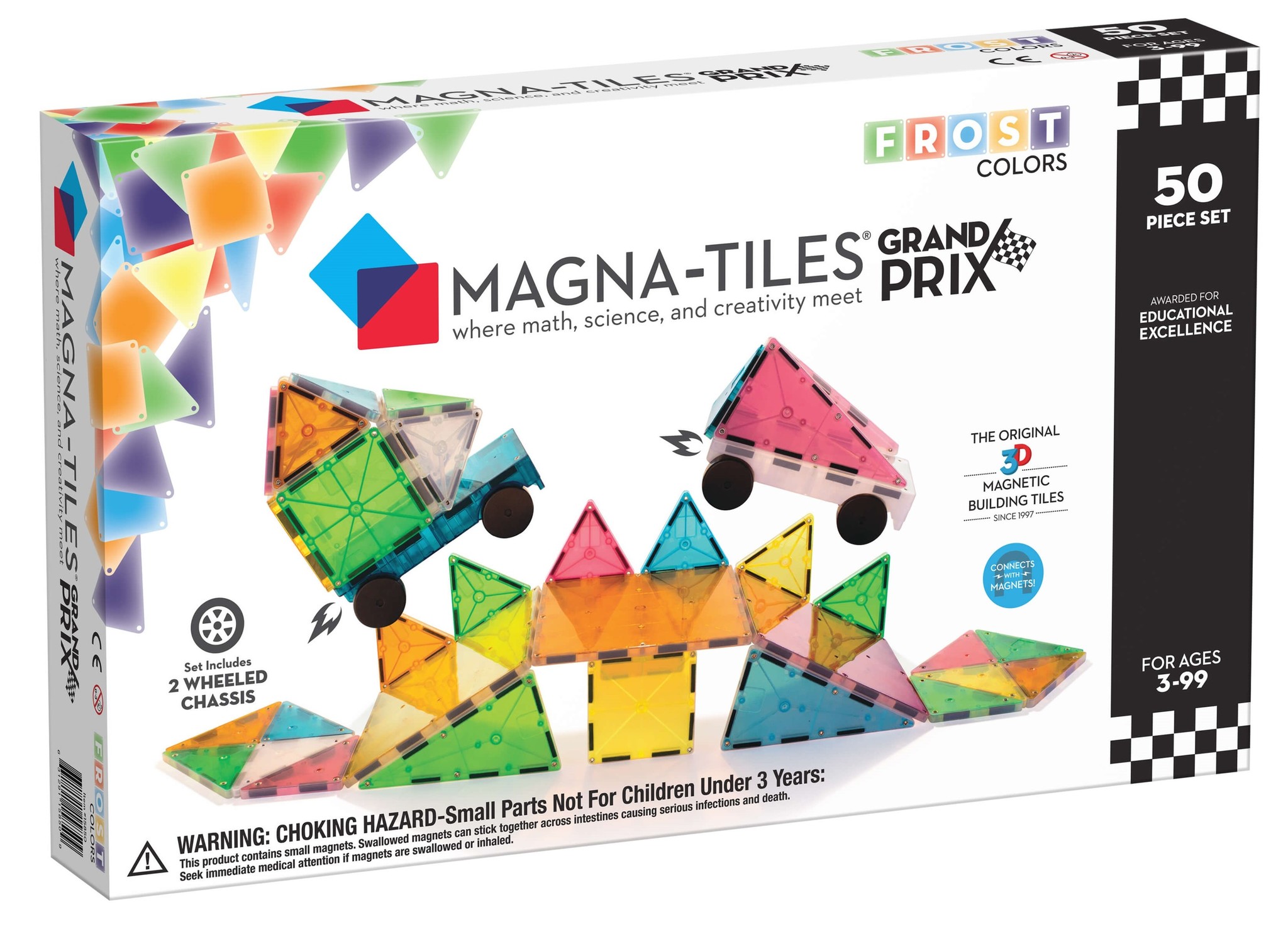 Magna-Tiles Grand Prix Frost Colors set Magnetische Tegels - 50 delig afbeelding