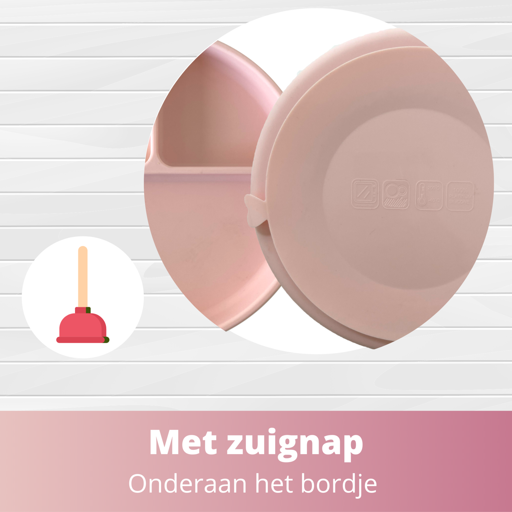 Ik Ben Zo Mooi Zuignap Bordje voor Baby en Kind - Onbreekbaar Siliconen  - Blush Roze