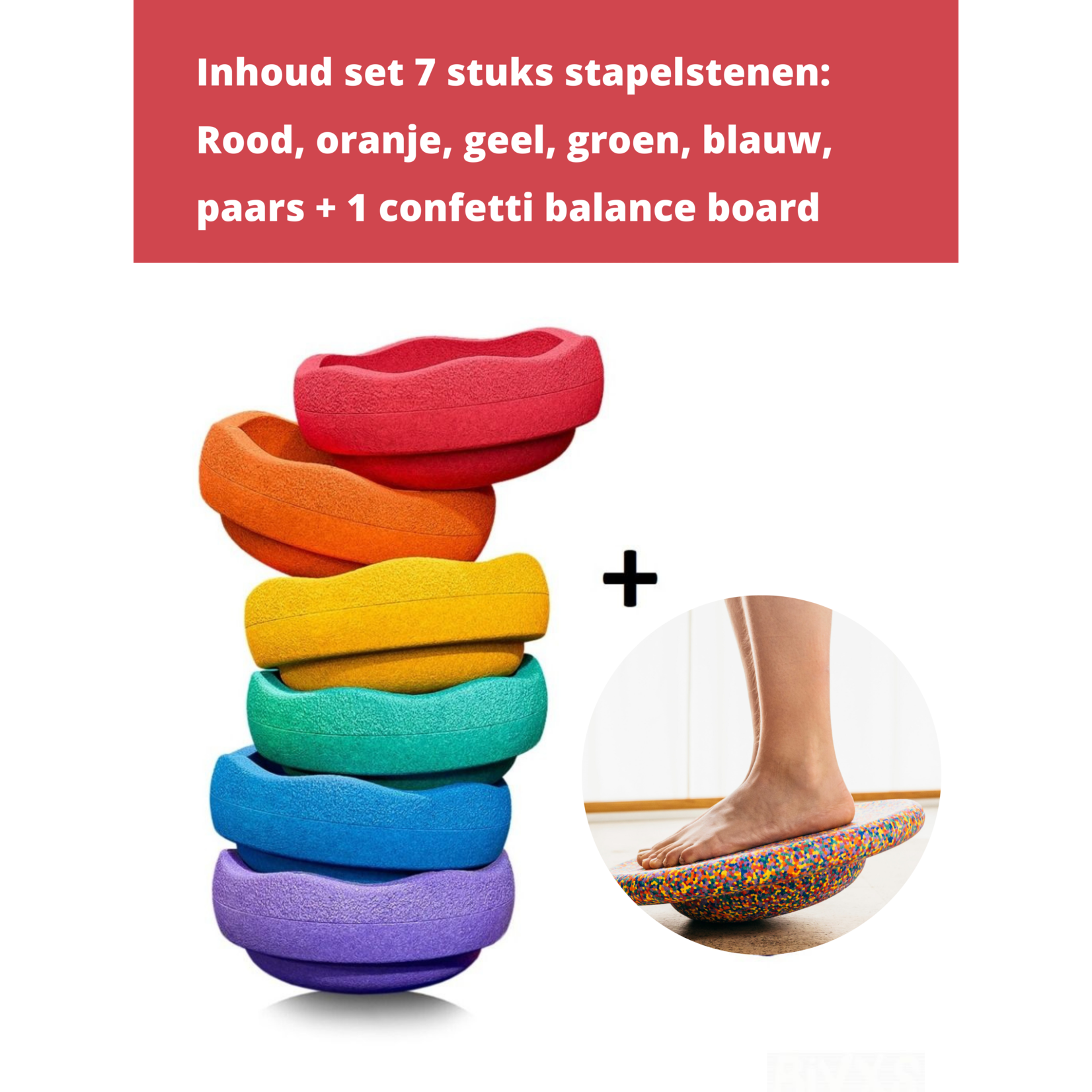 Stapelstein Stapelstenen - Rainbow met Balance Board -7-delig