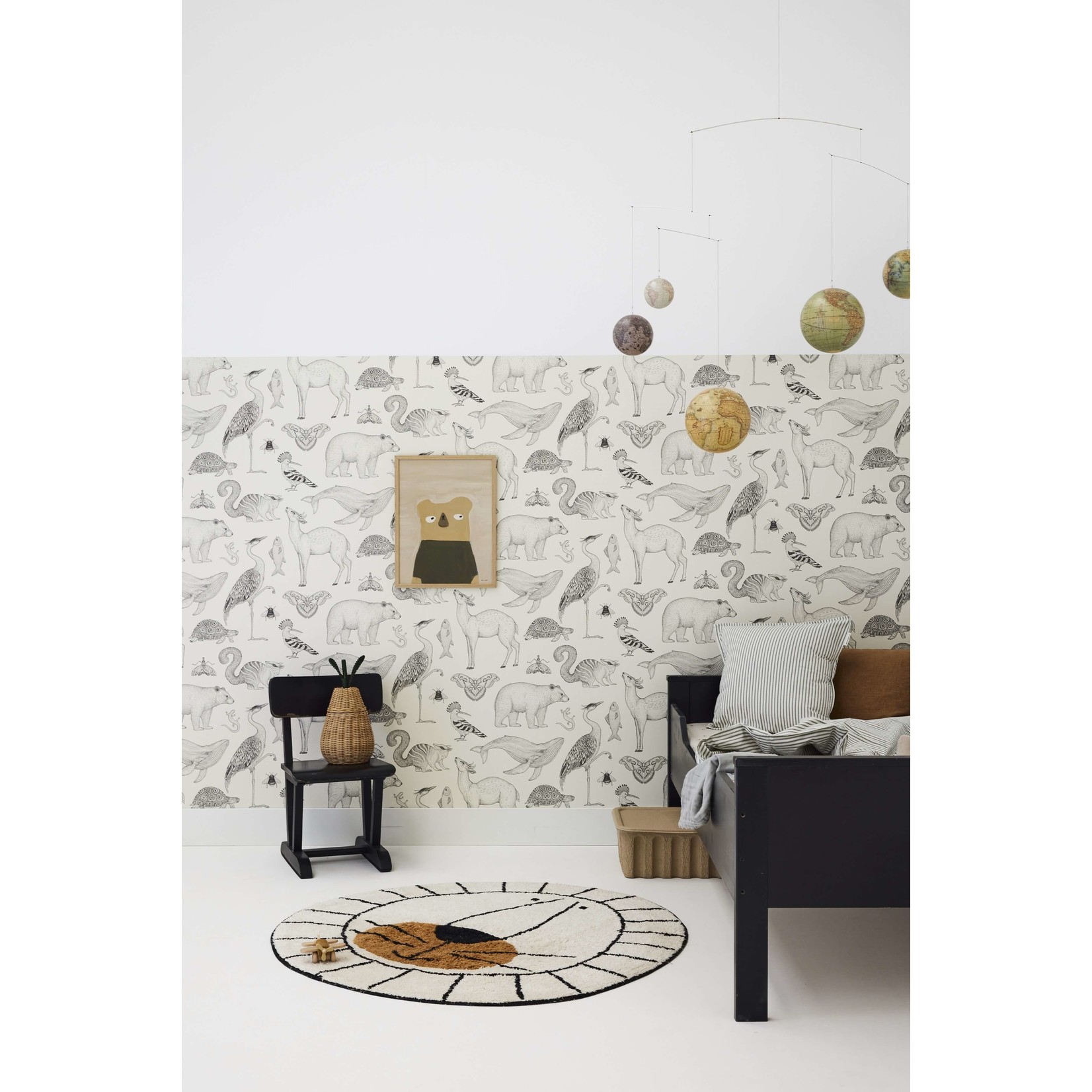 Vloerkleed Kinderkamer Leeuw - Fairtrade - Naturel - Rond - 100 x 100 cm